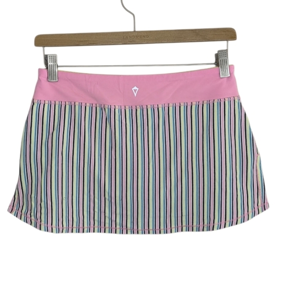 Ivivva | Pink Blue Yellow Black Striped Skort Girls Size 14 - Picture 4 of 5